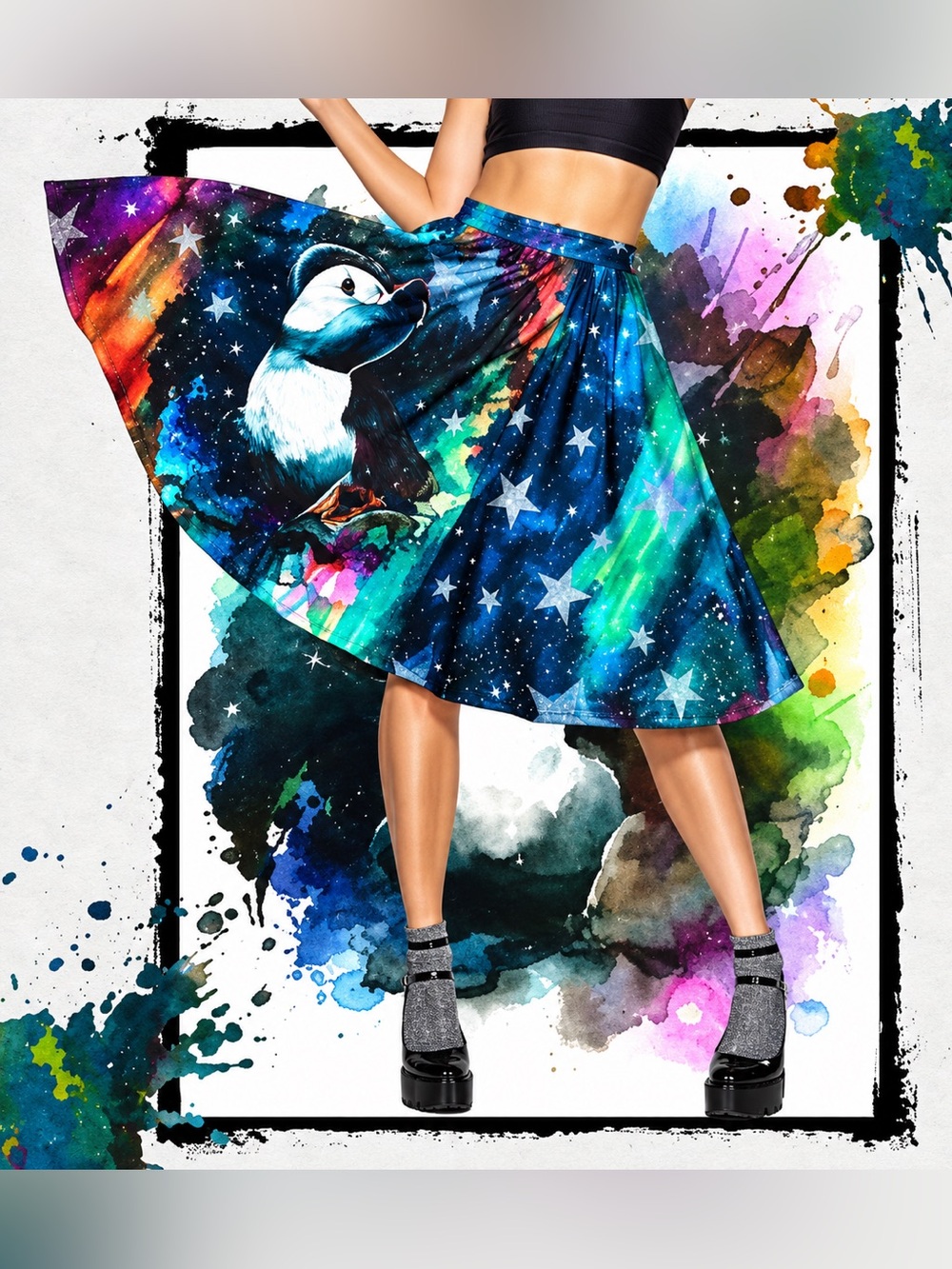 Blackmilk Lora Zombie Stargazer Panda Midi Skirt
